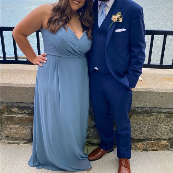 Bill Levkoff Bridesmaid Gown For Wedding Slate - Picture 6 of 7